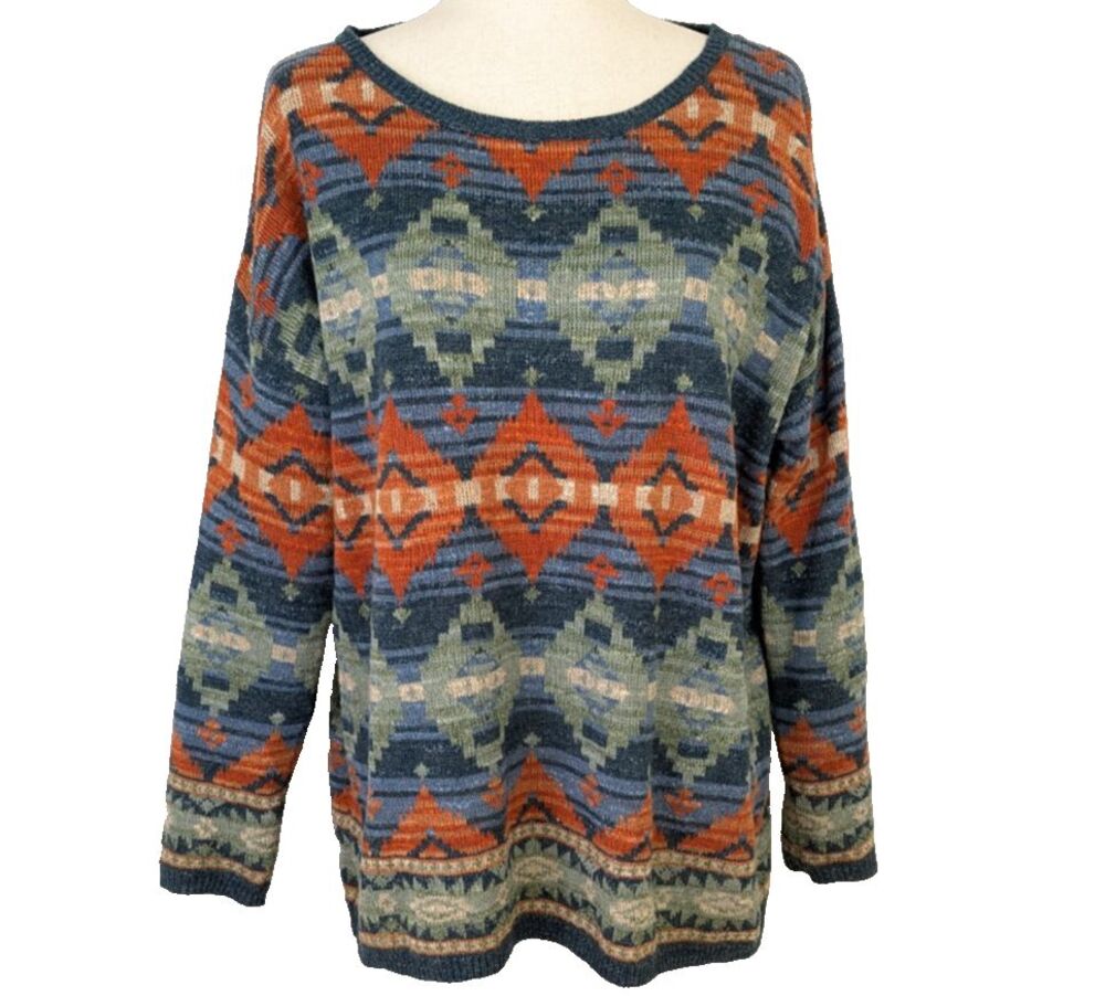 Denim & Supply Ralph Lauren Women's LG Aztec Southwestern Pullover Sweater